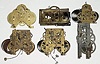 Lot of 6 American spring-driven wall and shelf clock movements: