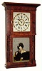 C.1836, E. W. Adams, Seneca Falls, NY, 8-day time/strike weight shelf clock.