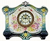 C.1900, Ansonia, La Croix, Royal Bonn porcelain clock in excellent original condition.