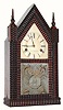 C.1845, J. C. Brown, Forestville, Conn., 30-hour time/strike mini ripple steeple clock.