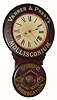 C.1888, Baird Clock Co., Plattsburgh, NY, MOLLISCORIUM advertising clock in excellent original condition.