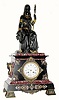 C.1875, French, Bronze and Marble Figural clock, "Cleopatra", in excellent original condition.