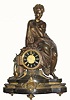 C.1875, French, Bronze and Marble Figural clock, "Imperia", in very good original condition.