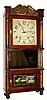 C.1832, Atkins and Downs for George Mitchell, Bristol, Conn., 8-day time/strike wood movement triple-decker shelf clock.