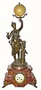 C.1900, French, Bronzed Spelter statue clock "LA TERRE" (par Anirie) in good original condition.