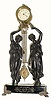 C.1890, Ansonia Clock Co., Double Figure Swing clock, the Huntress and Fisher in very good condition