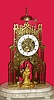 C.1887, English, Evans of B'ham, 2-Fusee skeleton clock,
