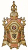 C.1890, French, Marble, Bronze and Cloisonne mantel clock in very good original condition.