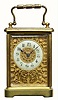 C.1900, French Brass Cased Carriage Clock, time only,