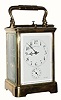 C.1900, Brass Cased Carriage Clock, for Tiffany and Co., petite sonnerie with alarm, as-found.