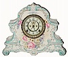 C.1900, Ansonia Clock Co. "La Nord" Royal Bonn porcelain china clock,