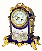 C.1890, French, Ormolu and Porcelain China clock in cobalt blue and in very good original condition.