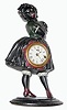 C.1860, American Clock Co., TOPSEY, iron cased blinking eye clock, with restoration,