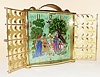 C.1965, Swiss, Imhof, Gilt Brass Boudoir clock with enameled dial.