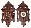 C.1890, French, Clock and Barometer Wall set,
