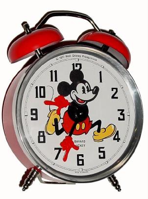 C.1977, French, Mickey Mouse Clock, under license, as new (animated). — Antique Clocks Price Guide