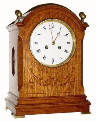 C.1910, French, Vincenti for H and H, New York, 8-day time/strike oak mantel clock. — Antique Clocks Price Guide