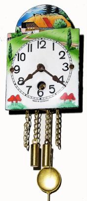 C.1930, German, "Schatz", 30 Hour Porcelain dial pendulette in very good original condition. — Antique Clocks Price Guide