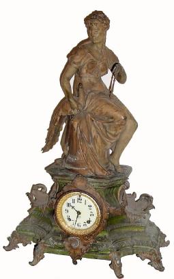 C.1904, Ansonia UNDINE and CIRCE mantel figural clock in as-found condition. — Antique Clocks Price Guide