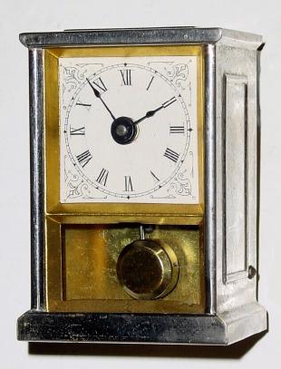 C.1882, Yale Clock Co, GEM small desk timepiece with pendulette movement, with exposed pendulum. — Antique Clocks Price Guide