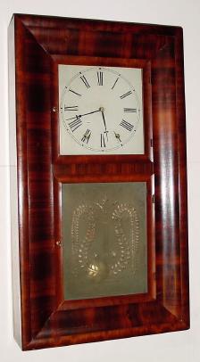 C.1855, Brewster and Co., Bristol, Conn., 8-day, 2-weight OG shelf clock. — Antique Clocks Price Guide