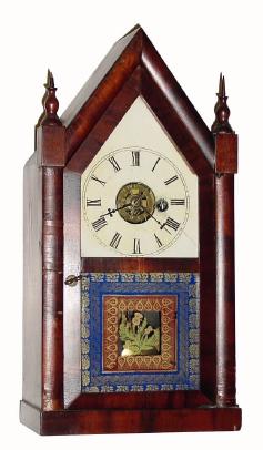 C.1860, E. N. Welch, Mini Steeple, 30 Hour time and alarm, with restorations. — Antique Clocks Price Guide