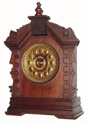C.1894, Ansonia Clock Co., "Toronto", walnut mantel clock, 8-day time and strike. — Antique Clocks Price Guide