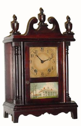C.1925, Gilbert, Miniature Pillar and Scroll, 8-day, time and strike and in excellent original condition. — Antique Clocks Price Guide