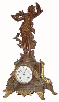 C.1904, Ansonia OLYMPIA and BACCHANTE, in original, as-found condition. — Antique Clocks Price Guide