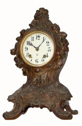 C.1900, Ansonia Clock Co., BLOSSOM, in good, as-found condition. — Antique Clocks Price Guide