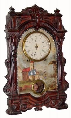 C.1860, Terhune and Edwards, 48 Courtlandt St, New York, 8-day time and strike iron front. — Antique Clocks Price Guide