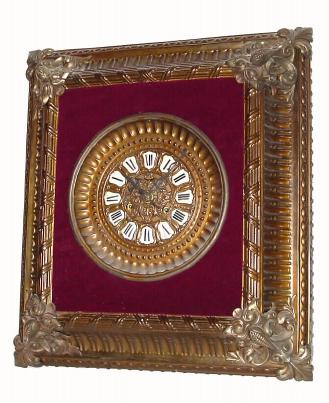 C.1886, Ansonia RICHELIEU, Plush Clock, hanging, 8-day double spring time in very good as-found condition, replaced minute hand. — Antique Clocks Price Guide