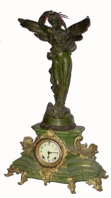 C.1905, Ansonia Clock Co., "UNDINE and GLORIA", in good condition, with some restoration. — Antique Clocks Price Guide