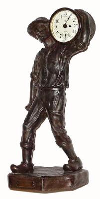 C.1914, Ansonia Clock Co., BRETON, a man carrying the clock on his left shoulder, and in very good original condition. — Antique Clocks Price Guide