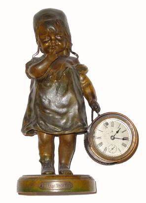 C.1914, Ansonia Clock Co., BUENOS NOCHES, novelty No. 254 in good original condition, complete and sound. — Antique Clocks Price Guide