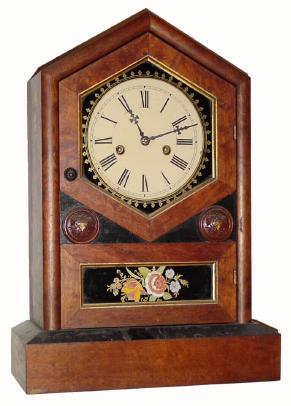 C.1870, Jerome and Co. (New Haven), 1-Day, Mahogany shelf clock in good restored condition. — Antique Clocks Price Guide