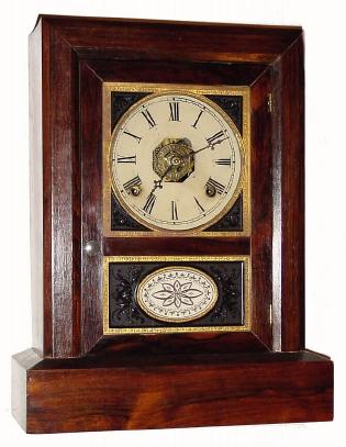 C.1870, Jerome and Co. (New Haven), 8-Day, Rosewood, flat top cottage alarm in generally good condition, the case refinished. — Antique Clocks Price Guide