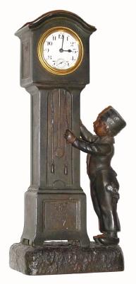 C.1900, French, "Dutchboy" Mini tall clock with original finish. — Antique Clocks Price Guide