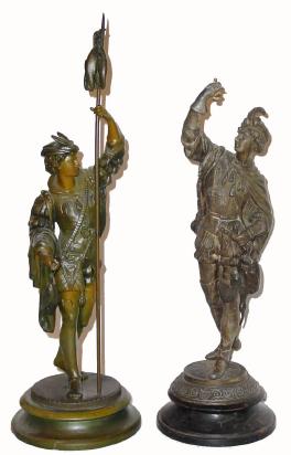 C.1900, American, lot of 2, Statues, FISHER and FALCONER, — Antique Clocks Price Guide