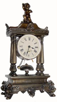 C.1883, Ansonia clock Co., DAUNTLESS, one Day, time and alarm mantle clock. — Antique Clocks Price Guide
