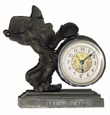 C.1886, Ansonia "BEATING TIME", 1-Day novelty timepiece in good as-found condition. — Antique Clocks Price Guide