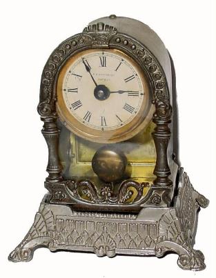 C.1885, Parker and Whipple, Meriden Ct, another cute novelty with pendulum showing in the glass below the dial. — Antique Clocks Price Guide