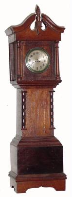 C.1950, Home made mahogany tall case (Mini), with a C.1925 New Haven back wind novelty movement. — Antique Clocks Price Guide