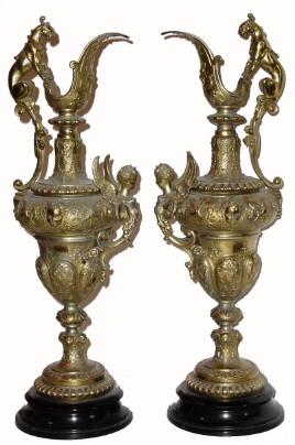 C.1904, Ansonia "LOUIS XV PITCHERS" — Antique Clocks Price Guide