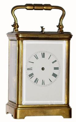 C.1900, French, Brass Cased Carriage clock, as-found, less hands and rear door. — Antique Clocks Price Guide