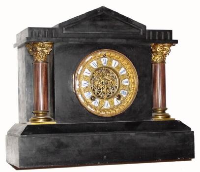 C.1895, Ansonia BRAZILIAN, black marble mantel clock in generally good condition. — Antique Clocks Price Guide