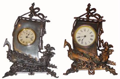 C.1900, (Lot of 2 BARGES), — Antique Clocks Price Guide