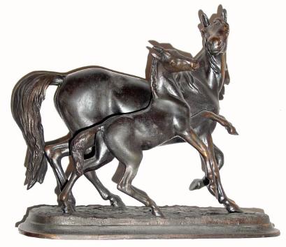 C.1900, Ansonia "MARE and COLT" Statue number 1114, — Antique Clocks Price Guide
