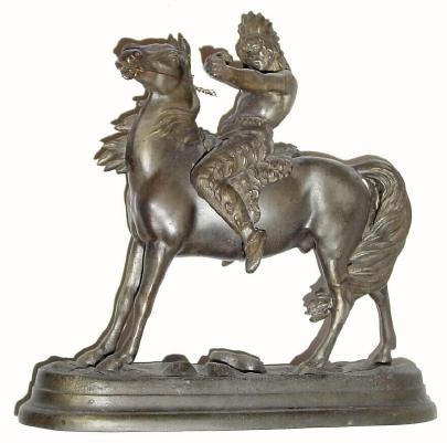 C.1904, Ansonia "INDIAN", as-found, lacking bow and arrow. — Antique Clocks Price Guide