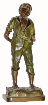 C.1900, Ansonia, WHISTLER, Side statue in good condition. — Antique Clocks Price Guide
